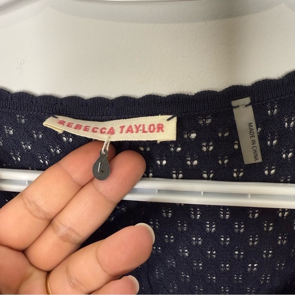 NEW Rebecca Taylor La Vie Dia Pointelle Sweater Dress Size large - Picture 5 of 9